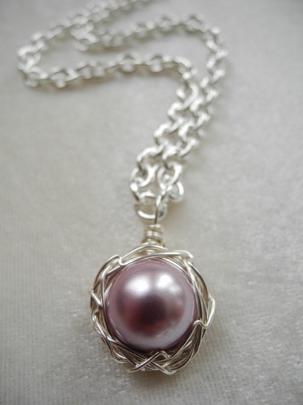 Pink Bird Nest Necklace