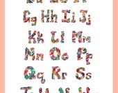 Geometric Facet Gem Full Alphabet Print Kids Room Font 11 x 17