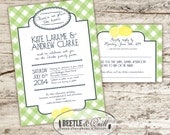 Farm Fresh Gingham Printable Wedding Invitation Set