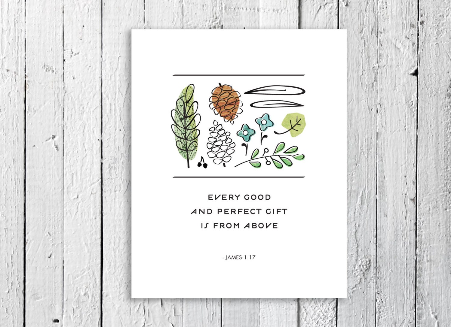 Art Print, Bible Verse, Scripture Print // GOOD GIFTS