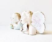 Vintage Cherubs Angels Bisque Porcelain Pastel Shabby Chic Home Decor Romantic Love