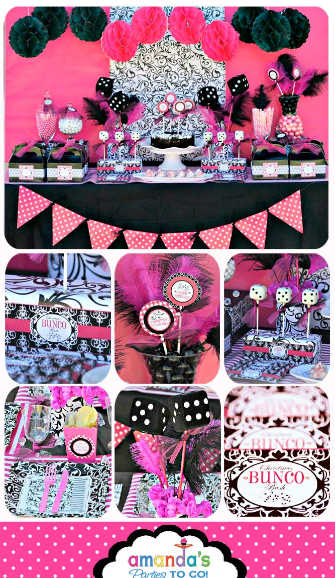 BUNCO Birthday Party Printable - Girls Nite Out - Adult - Glam -Huge Party Set by Amanda's Parties TO GO