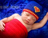 Newborn Photo Prop Baby Boy Superman Hat