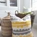 Designer Decorative Pillow Cover - Echo in Yellow and Grey - 18 inch - Throw Pillow Cover