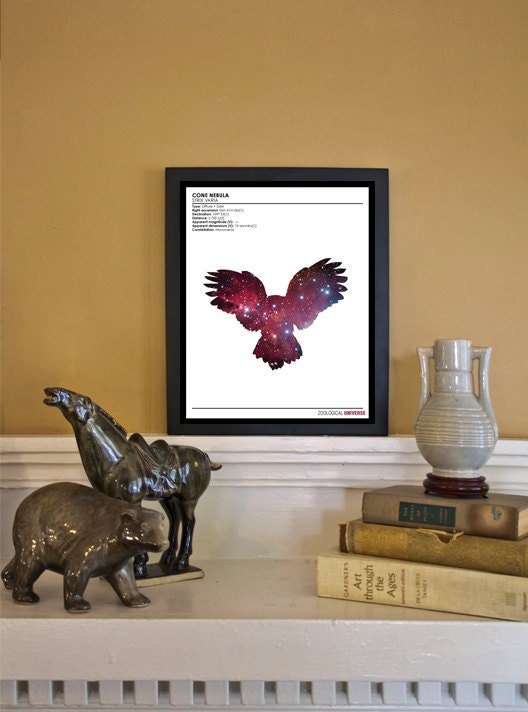 Cosmic Owl // Zoological Universe Series // 8x10 Science and Nature Fine Art Print
