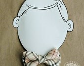 Cream Plaid Bow Tie -- Clip On -- Baby, Toddler, Child, Teen, Adult
