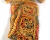 Crochet Headband, Boho Knit Hairband, Mustard Yellow, Olive Green, Rust Orange, Wool Bamboo Yarn Blend