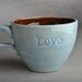 Love Mug Ready To Ship Love Stamped Soup Cocoa Coffee Mug by Symmetrical Pottery