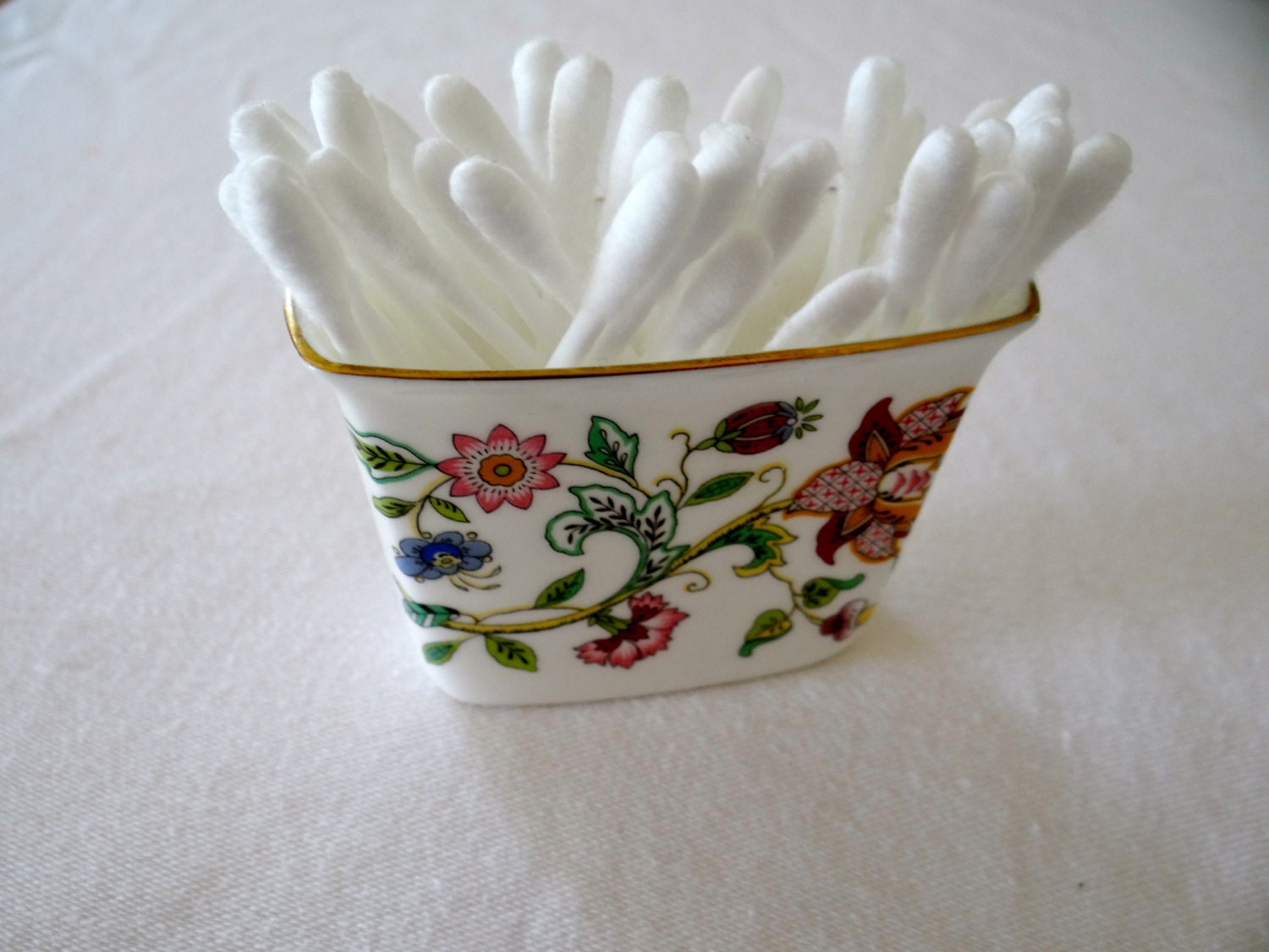 Floral Bone China Container, Made in England