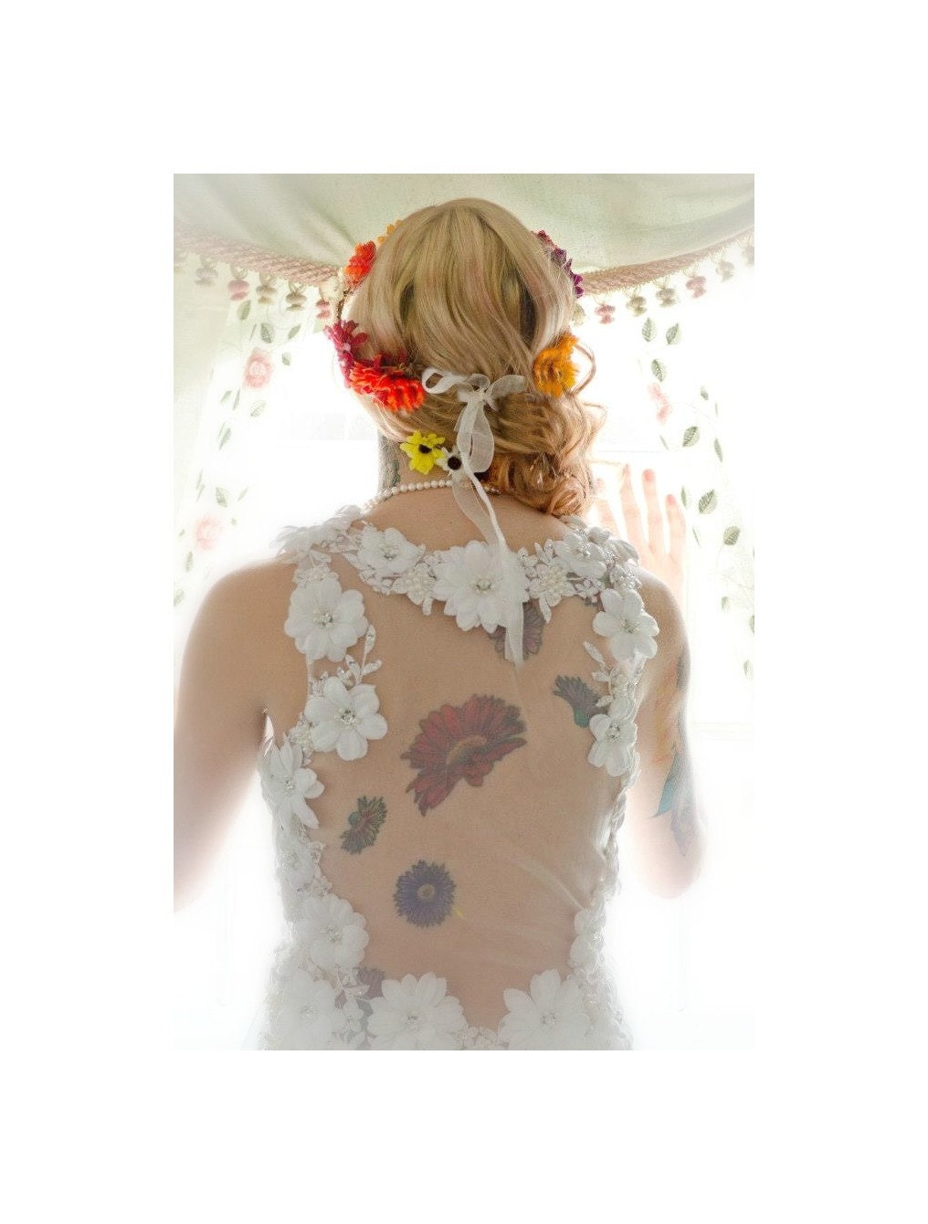 Flower Crown, Sunflower or Daisey Wedding Tiara, Daisy, Gerbera, wedding accessories, bridal flower, red, purple, orange, yellow