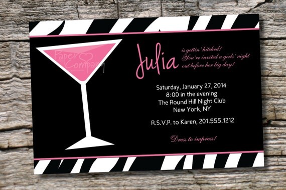 CHIC PARTY DRINKS Bachelorette Party Invitation - You Print, diy printable Il_570xn