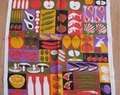 Foodie. Vtg Ulster linen kitchen towel, never used, excellent condition, MWT.