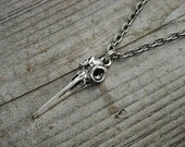 Bird Skull Necklace, Hummingbird Skull Necklace, Bird Skull Jewelry, Gothic Necklace, Gothic Jewelry,