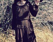 Vintage Plum and Black Striped Knit Dress O/S