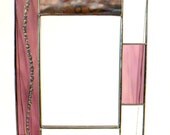 Stained Glass Picture Frame for 5 x 7"  Photo, Amethyst Purple , Home Decor, OOAK, Wedding Gift, House Warming
