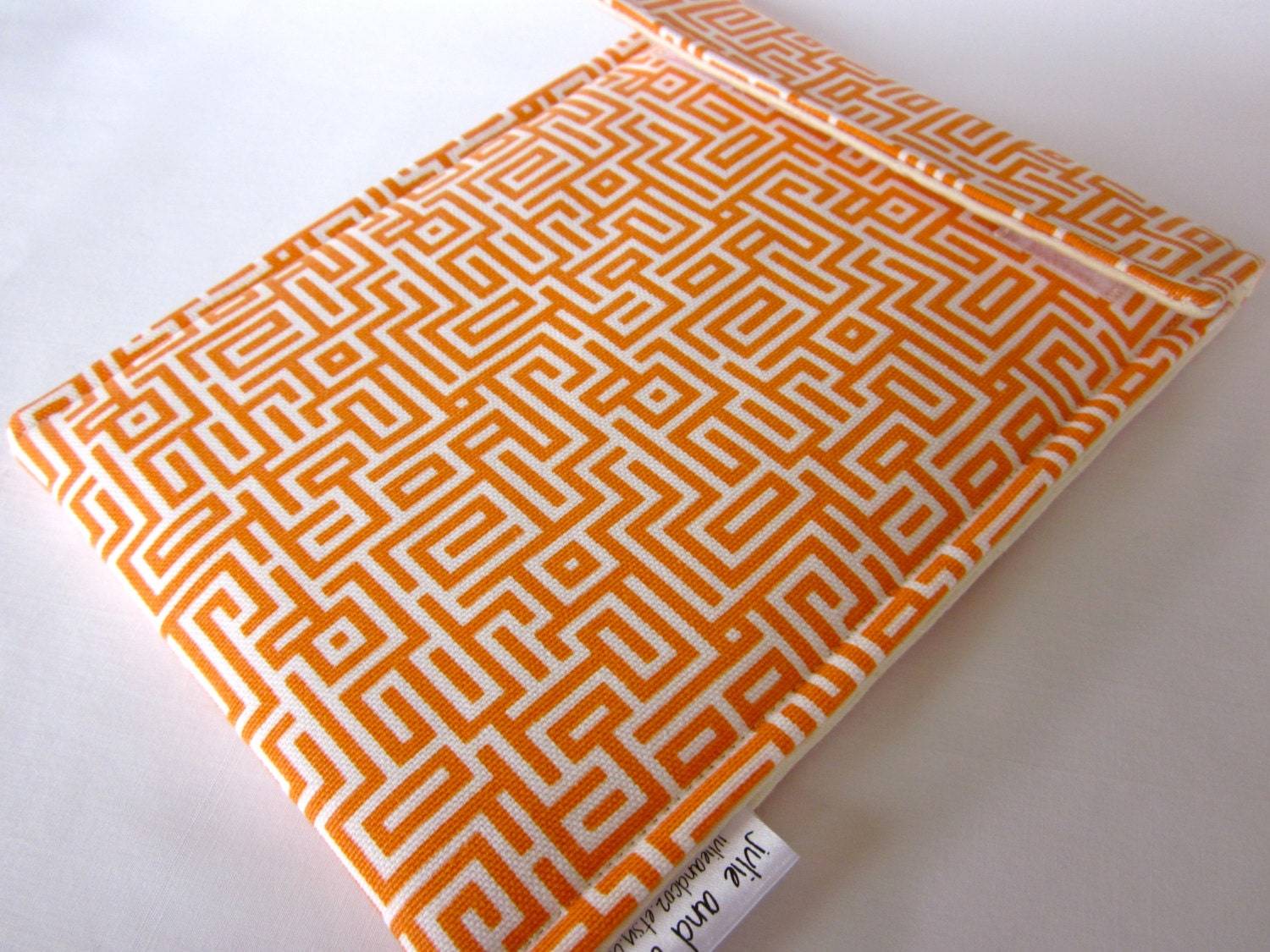 iPad mini OR Kindle Fire OR nook HD sleeve - orange tangerine mandarin spring geometric maze lines