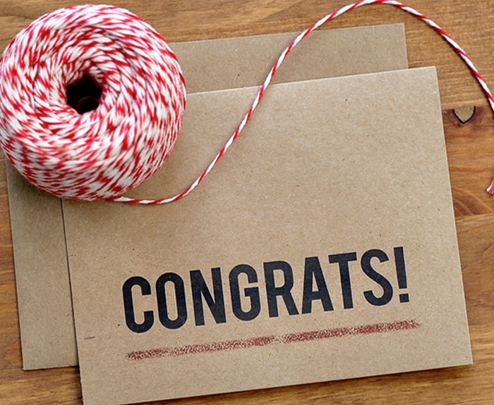 Congrats Card Set of 10 - Simple Hip Congratulations Cards - Graduation Cards