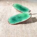 Enamel earrings dangle drop green emerald summer fashion by Alery bioteam