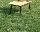 Upcycled Mid Century Modern End Table / Hand Painted and Hand Finished / Shabby Chic / Distressed / Rustic / Retro / Step Table / Book Table