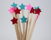 12 Stars Drink Stirrers, Coffee Stirrers, Tea Stirrers, Cocktail Stirrers, Beverage Stirrers, Cake Toppers, Cupcake Toppers - DS04