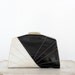 Vintage Black and White Clutch / 1980s Leather Bag