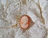 Vintage Cameo Brooch Pendant DCE 14KGF