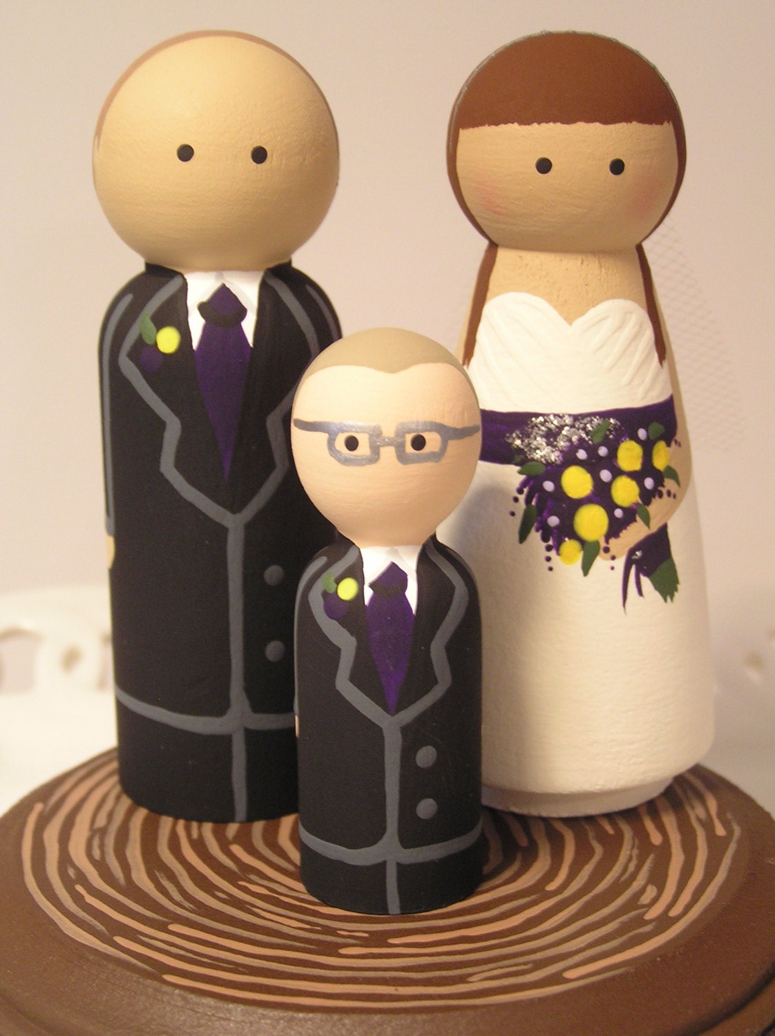 Cake Cuties- Custom Wedding Cake Toppers LARGE SIZE Plus 1 Kid Cutie