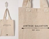 Vintage Salvation Tote // Natural Jute Tote // Alternative Apparel Bag