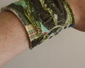 Upcycled wrist cuff - one of a kind, made to order