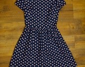 OOAK Blue and White Clover Sundress - Women's Vintage Inspired Sundress Size Small