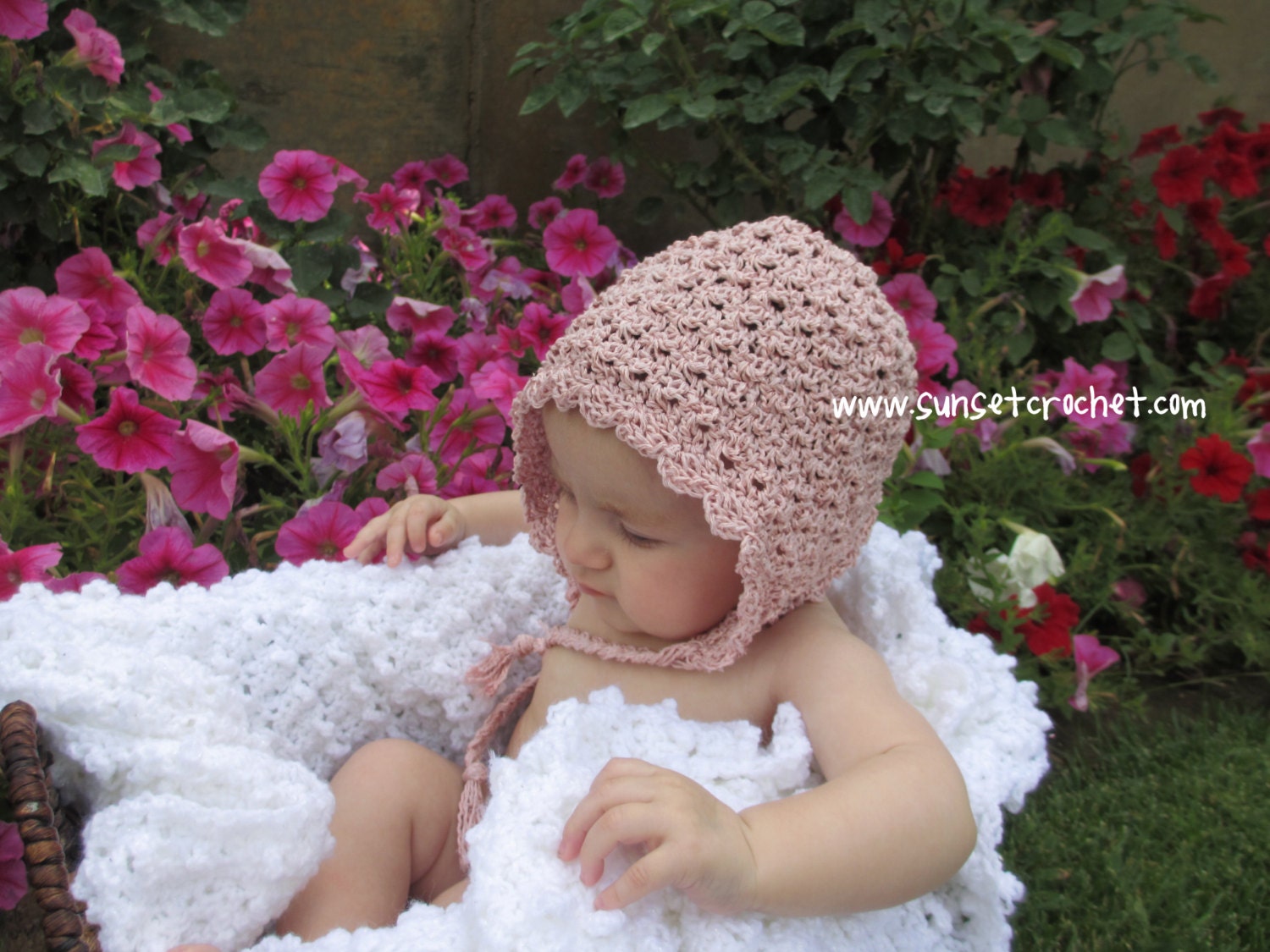 Vintage Shells Bonnet Crochet Hat Pattern