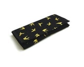 Travel Jewelry Wallet Jewelry Organizer Clutch - Metallic Birds