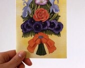 Flowers on linen Card