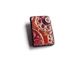 Flower texture Art Brooch- Baroque - one of a kind - Mixed Media polymer clay - orange purple pink gold - bohemian gypsy