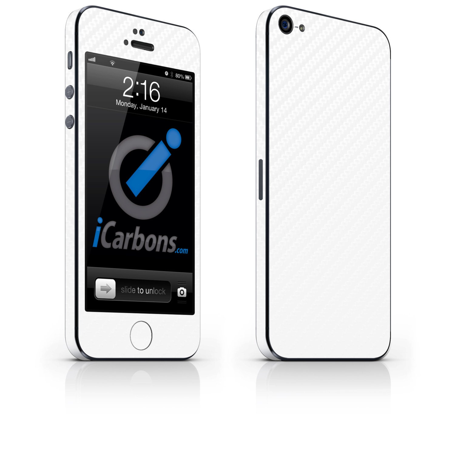 iCarbons White IPhone 5 Carbon Fiber Skin FULL COMBO