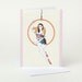 Circus Girl Greeting Card (black & white cat, ginger cat)