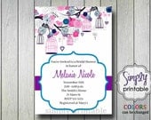 Bridal Shower Invitation with Purple Aqua Il_170x135