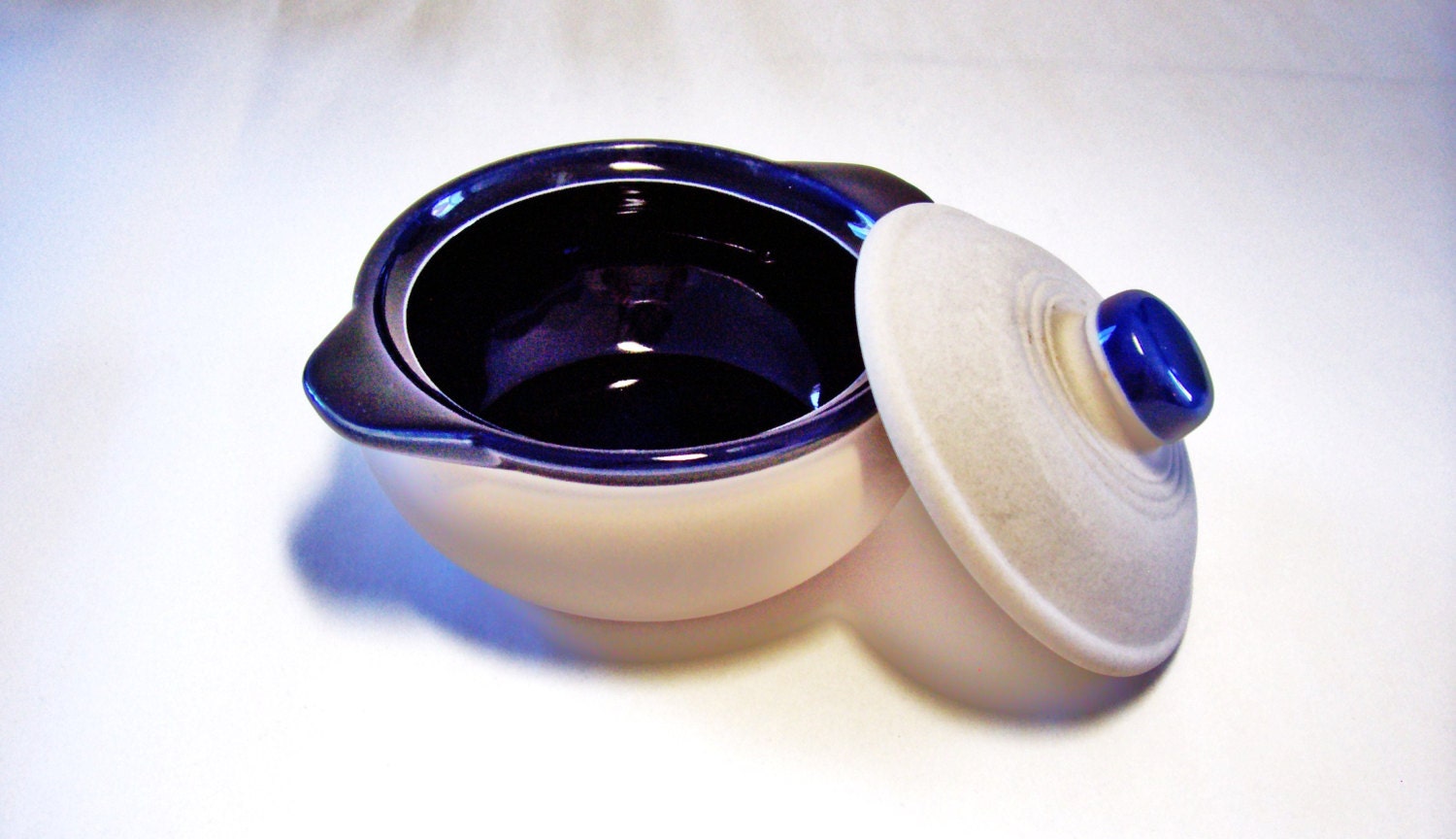 Vintage Stoneware Crock Mountainside 1982 Gailstyn-Sutton Natural Ceramic Blue Glaze