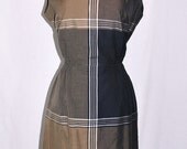 Vintage 60s Striped Wiggle Dress Sleeveless L / XL