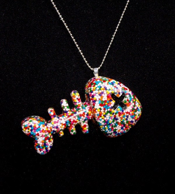 Sprinkles Dead Fish Resin Pendant
