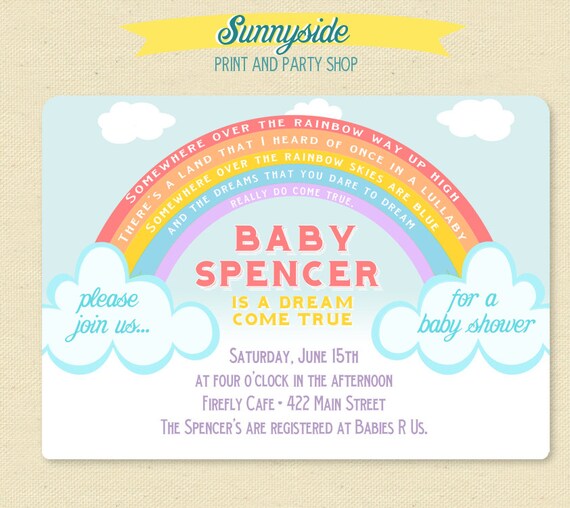 ... The Rainbow Baby Shower Invitation - Rainbow Invite - Rainbow Baby