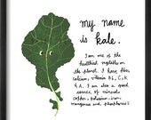 Mr. Kale art Print, 8" X 8" square print
