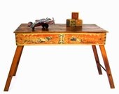 Vintage Wood Table Antique Folding Rustic Little Bo Peep