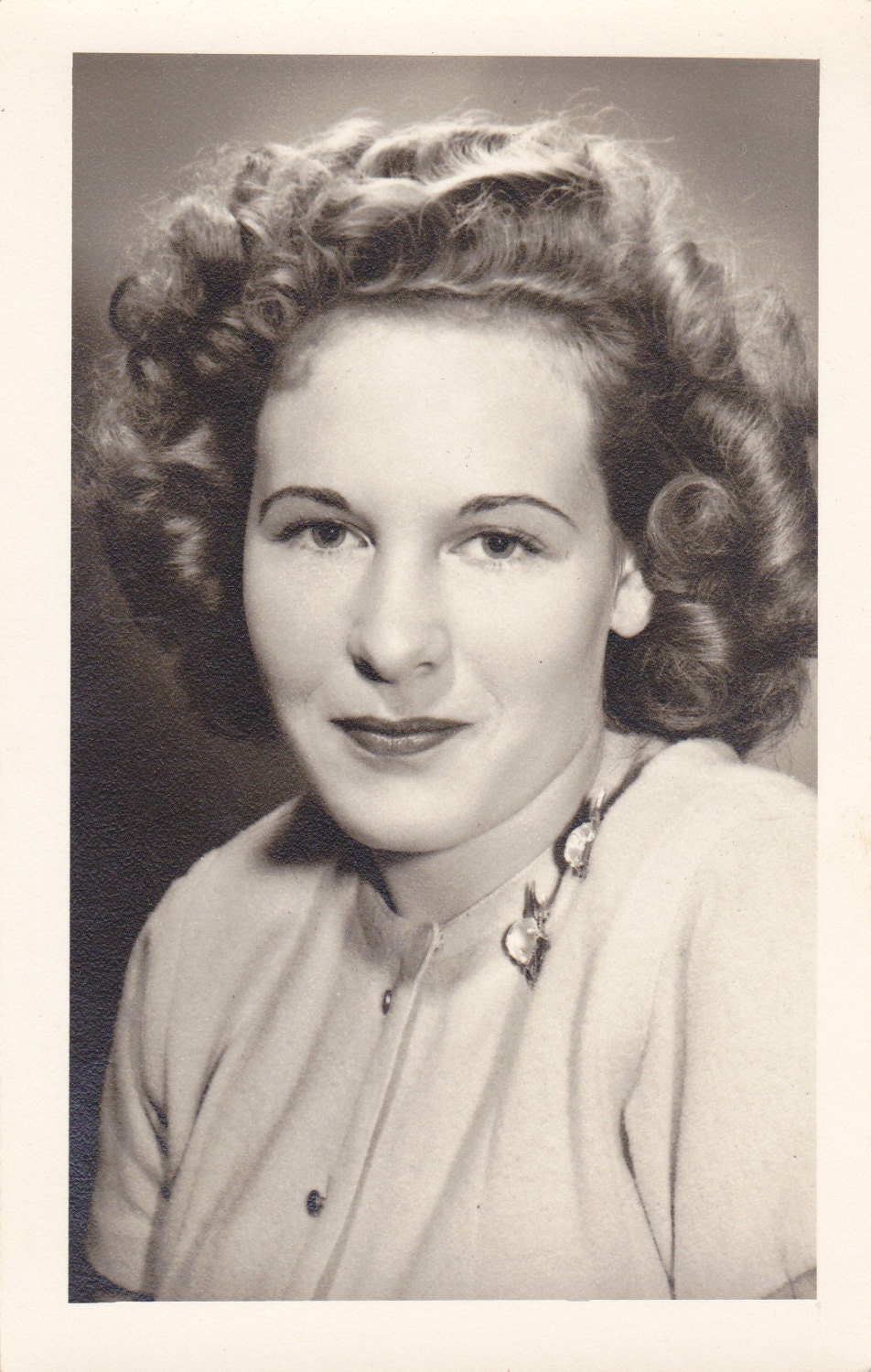Pretty Woman- Curls- 1950s Vintage Photograph