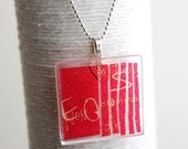 Modern Graffiti Washi Tape Art on Glass Pendant Charm