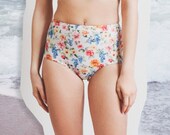 Floral high waisted bottoms bikini swimsuit