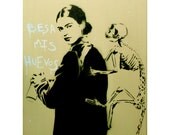 FRIDA FUTURA 2 Original Painting on Canvas 11x14 Artwork Pop Art Graffiti Inspired Acrylic and Spray Paint Portrait