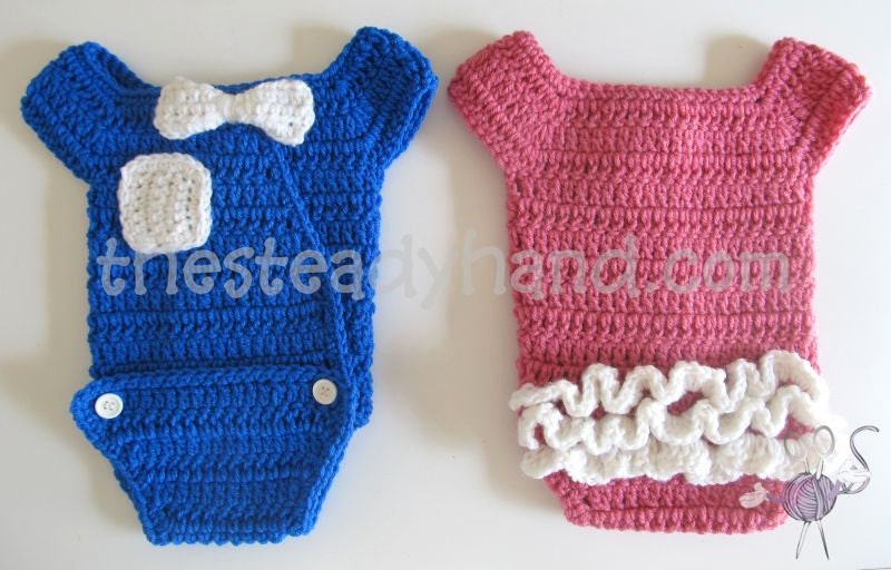 Mr. & Mrs. Giggling Onesie Crochet Pattern P5