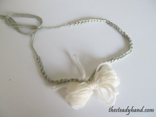 Infant Light Green Tieback with Cream Bow (0 to 12 months) I11