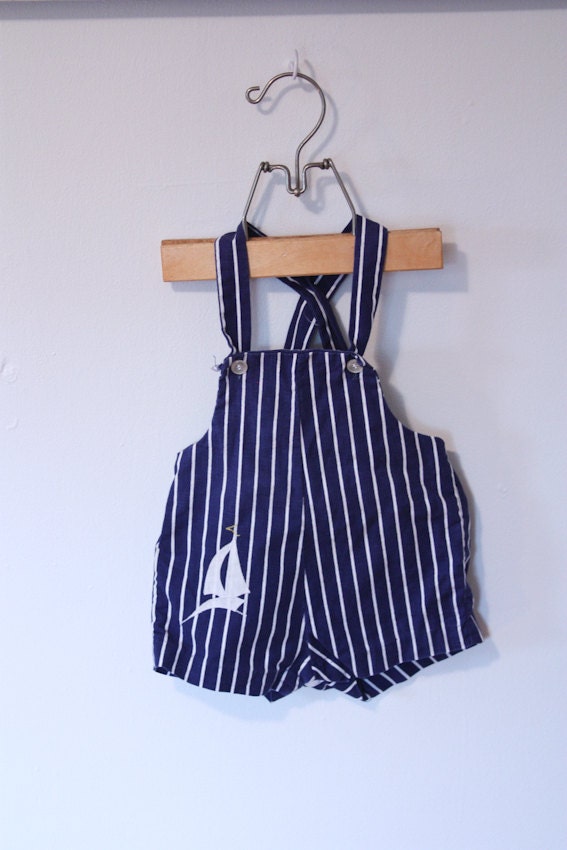 Striped Sailboat Overalls